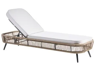 Tumbona con cojín ZERI Ratán sintético Beige claro - Jardín y balcón