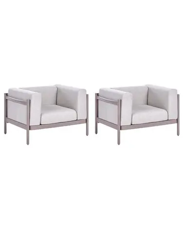 Conjunto de 2 sillones de jardín FERRETTI Gris pardo - Jardín y balcón