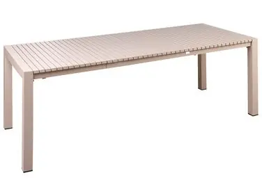 Extending Garden Dining Table ARDESIO 160/220 cm 90 cm Metal Sand Beige - Garden & Balcony