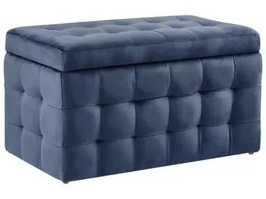 Storage Ottoman MICHIGAN Velvet Dark Blue - Living Room
