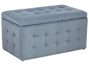 Storage Ottoman MICHIGAN Velvet Light Grey - Living Room