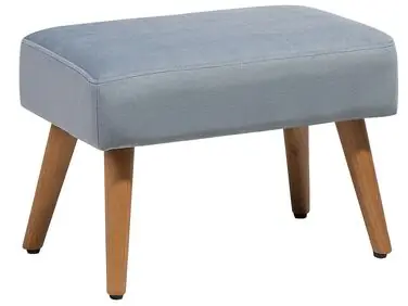 Taburete TAKOMA Terciopelo Gris - Sala de estar