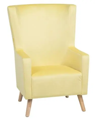 Wingback Chair ONEIDA Velvet Yellow - Living Room