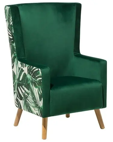 Wingback Chair ONEIDA Velvet Dark Green - Living Room