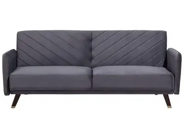 Sofa Bed 3 Seater SENJA Velvet Grey - Living Room