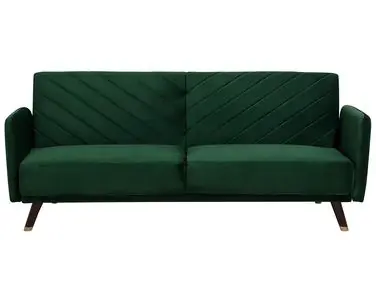 Sofa Bed 3 Seater SENJA Velvet Emerald Green - Living Room