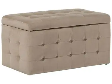 Storage Ottoman MICHIGAN Velvet Light Brown - Living Room