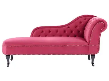 Chaise longue derecho NIMES Terciopelo Rojo oscuro - Sala de estar
