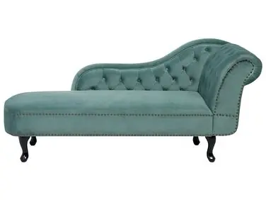 Chaise longue derecho NIMES Terciopelo Verde menta - Sala de estar