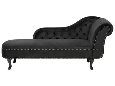 Chaise longue derecho NIMES Terciopelo Negro - Sala de estar