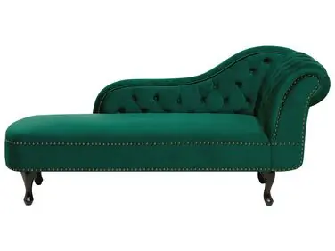 Chaise longue derecho NIMES Terciopelo Verde - Sala de estar