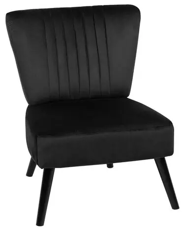 Armchair VAASA Velvet Black - Living Room