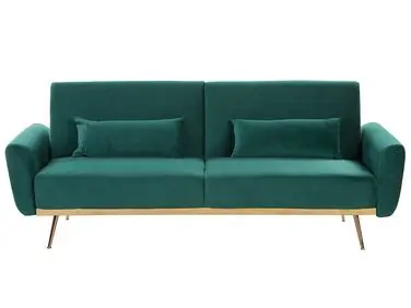 Sofa Bed 3 Seater EINA Velvet Emerald Green - Living Room