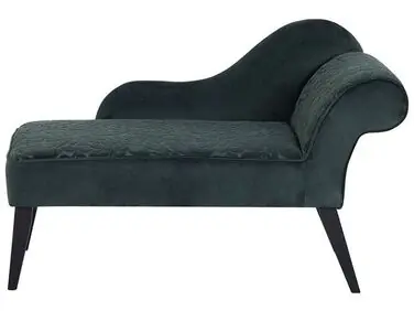 Chaise longue derecho BIARRITZ Terciopelo Verde oscuro - Sala de estar