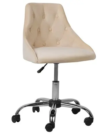 Desk Chair PARRISH Velvet Beige - Home Office