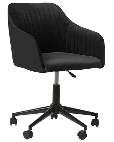 Desk Chair VENICE Velvet Black - Home Office