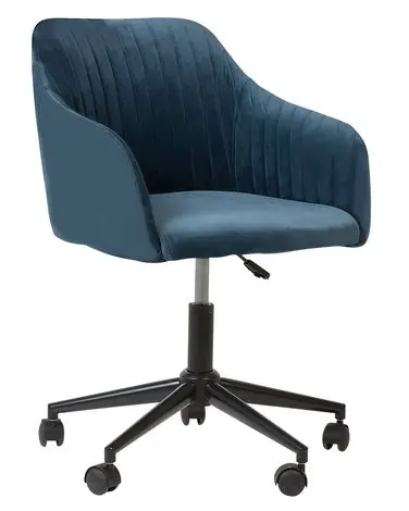 Silla de escritorio VENICE Terciopelo Azul marino - Oficina