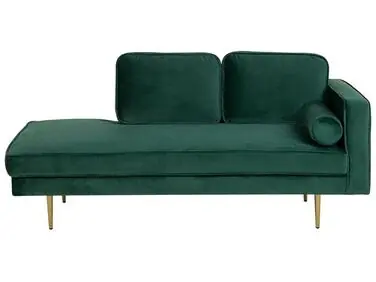 Chaise longue derecho MIRAMAS Terciopelo Verde esmeralda - Sala de estar
