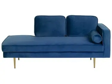 Chaise longue derecho MIRAMAS Terciopelo Azul marino - Sala de estar