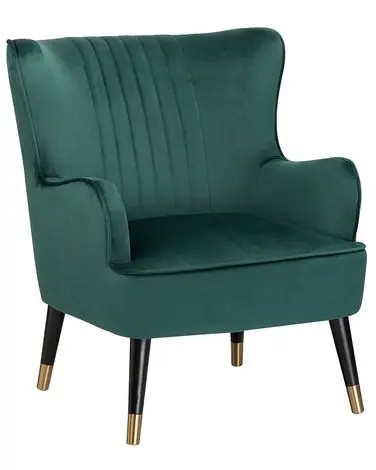 Wingback Chair VARBERG Velvet Emerald Green - Living Room