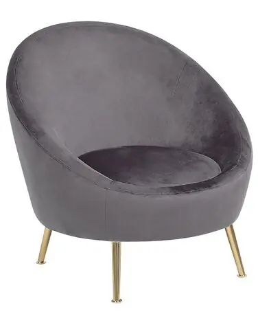 Armchair LANGA Velvet Grey - Living Room
