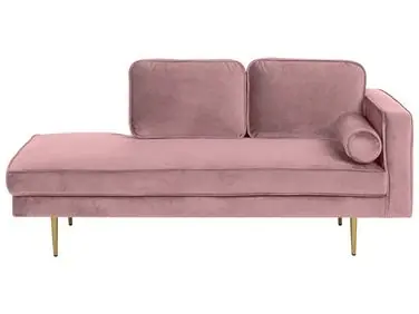Chaise longue derecho MIRAMAS Terciopelo Rosa - Sala de estar