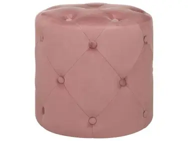 Puf COROLLA Terciopelo Rosa - Sala de estar