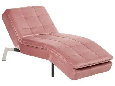 Chaise longue LOIRET Terciopelo Rosa - Sala de estar