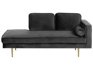 Chaise longue derecho MIRAMAS Terciopelo Negro - Sala de estar