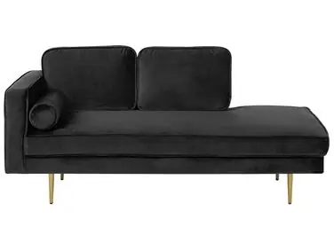 Chaise longue izquierdo MIRAMAS Terciopelo Negro - Sala de estar