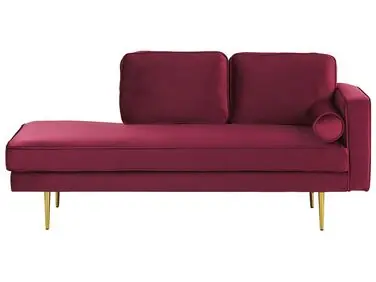 Chaise longue derecho MIRAMAS Terciopelo Rojo oscuro - Sala de estar