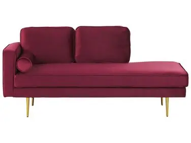 Chaise longue izquierdo MIRAMAS Terciopelo Rojo oscuro - Sala de estar