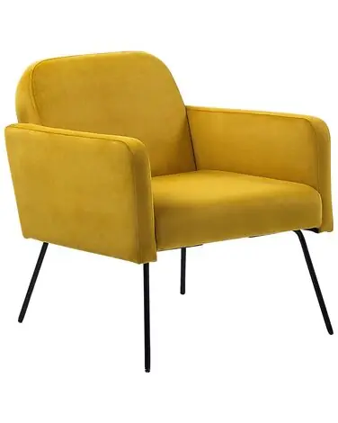 Sillón NARKEN Terciopelo Mostaza - Sala de estar