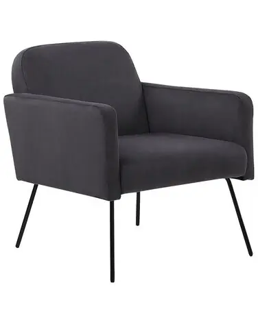 Sillón NARKEN Terciopelo Gris - Sala de estar