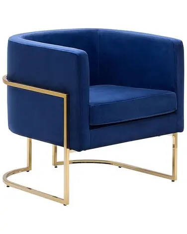 Sillón SIRKKA Terciopelo Azul oscuro - Sala de estar