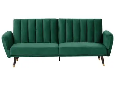 Sofá cama 3 plazas VIMMERBY Terciopelo Verde esmeralda - Sala de estar