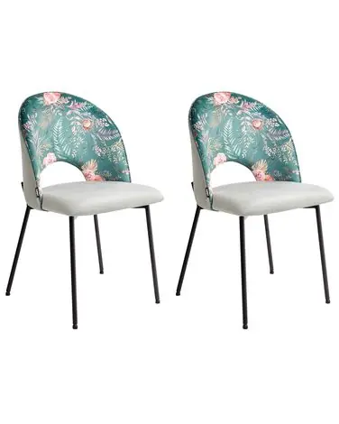 Conjunto de 2 sillas de comedor COVELO Terciopelo Verde menta
