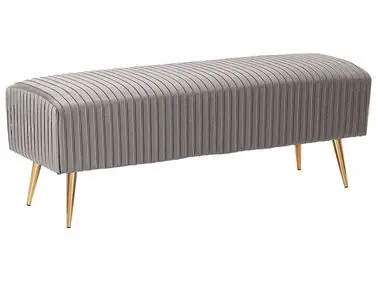 Banco PATERSON Terciopelo Gris claro - Dormitorio