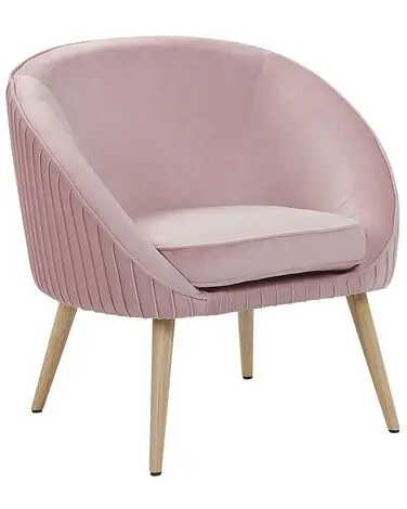Sillón TROMSO Terciopelo Rosa - Sala de estar