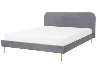 Cama Terciopelo FLAYAT 180 x 200 cm Gris - Dormitorio