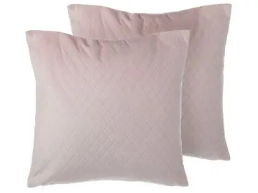 Conjunto de 2 cojines decorativos PASQUE Terciopelo 45 x 45 cm Rosa Liso - Accesorios decorativos