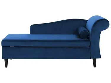 Chaise longue derecho LUIRO Terciopelo Azul marino con almacenaje - Sala de estar