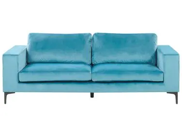 Sofá 3 plazas VADSTENA Terciopelo Azul claro - Sala de estar