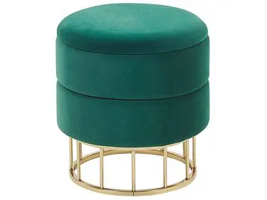 Puf con almacenaje ELGIN Terciopelo Verde oscuro - Sala de estar