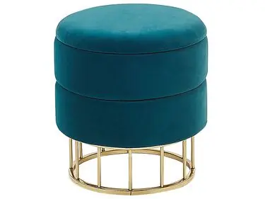 Puf con almacenaje ELGIN Terciopelo Verde azulado - Sala de estar