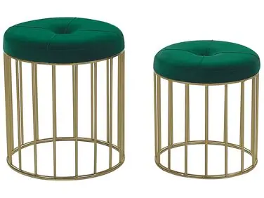 Conjunto de 2 taburetes LUBBOCK Terciopelo Verde oscuro - Sala de estar