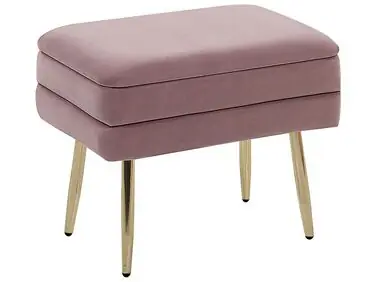 Upholstered Storage Bench ODESSA Velvet Pink - Living Room