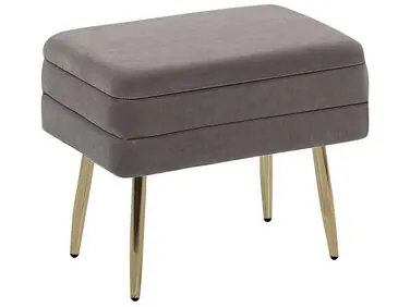 Upholstered Storage Bench ODESSA Velvet Grey - Living Room