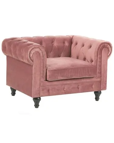 Armchair CHESTERFIELD Velvet Pink - Living Room