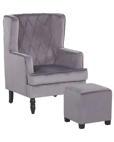 Armchair SANDSET Velvet Grey - Living Room